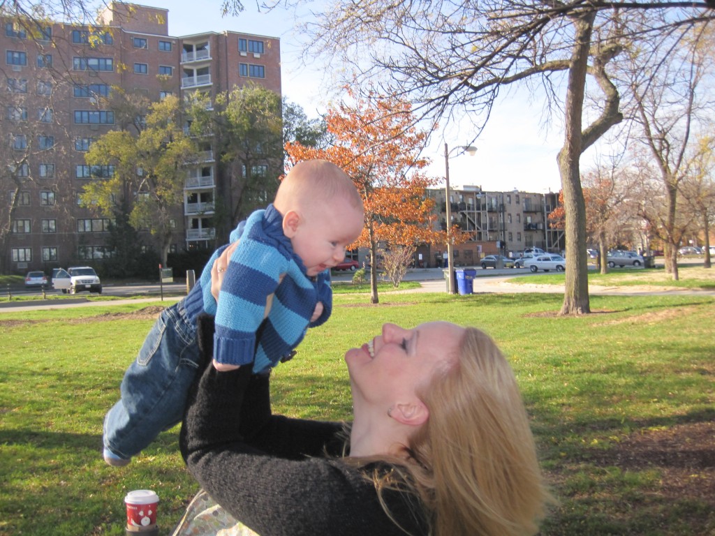 Abby Theuring, The Badass Breastfeeder, with son.