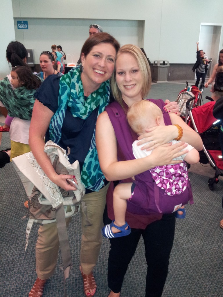 Abby Theuring, The Badass Breastfeeder, at MommyCon with Jennifer Andersen from Our Muddy Boots. 