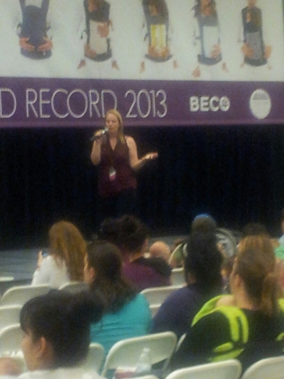 Abby Theuring, The Badass Breastfeeder, speaking at MommyCon