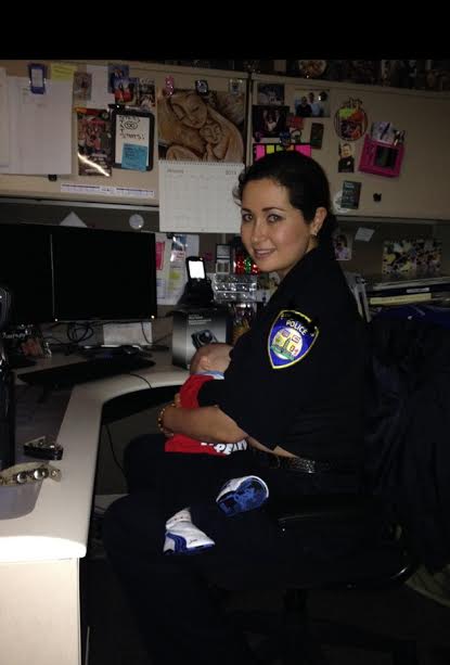 police officer breastfeeding baby