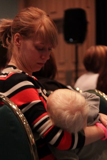 MommyCon attendee breastfeeding. 