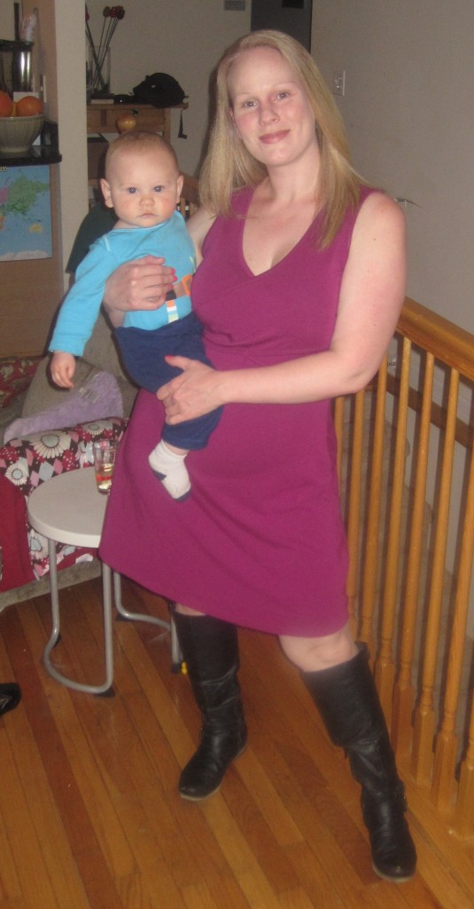 Abby Theuring, The Badass Breastfeeder, in a Momzelle nursing dress. 