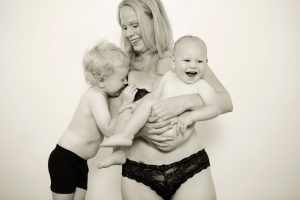 Abby Theuring, The Badass Breastfeeder, with sons.