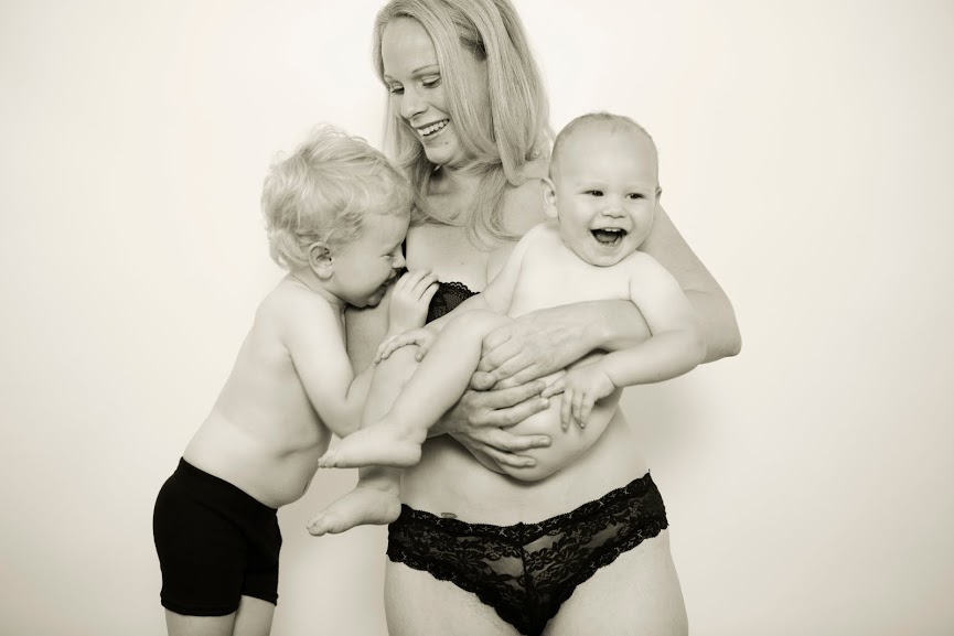 Abby Theuring, The Badass Breastfeeder, with sons. 