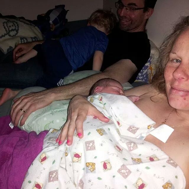 Abby Theuring, The Badass Breastfeeder with husband and sons