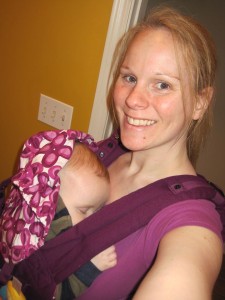 Abby Theuring, The Badass Breastfeeder, babywearing son.
