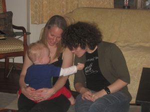 Abby Theuring, The Badass Breastfeeder, with sister and son.