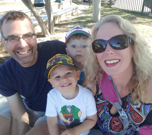 Abby Theuring, The Badass Breastfeeder, with family.